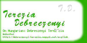 terezia debreczenyi business card